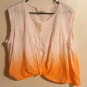 Free People sleeveless coral ombre top